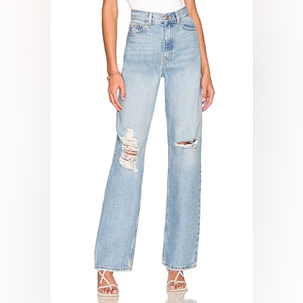 Echo Wide Leg in Empress Sky Blue Ripped - sz. 30
